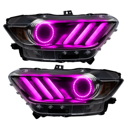 Oracle 15-17 Ford Mustang V6/GT/Shelby DRL Upgrade w/ Halo Kit - ColorSHIFT
