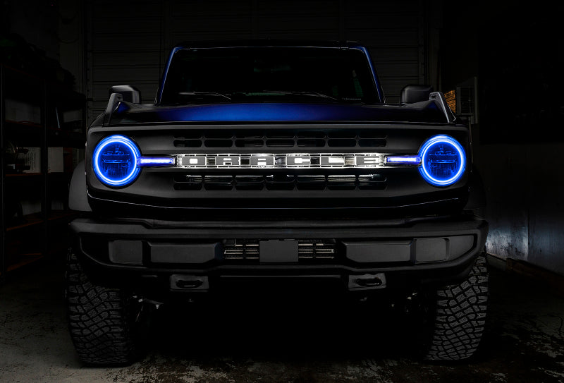 Oracle 21-22 Ford Bronco Headlight Halo Kit w/DRL Bar - Base Headlights -w/No Controller