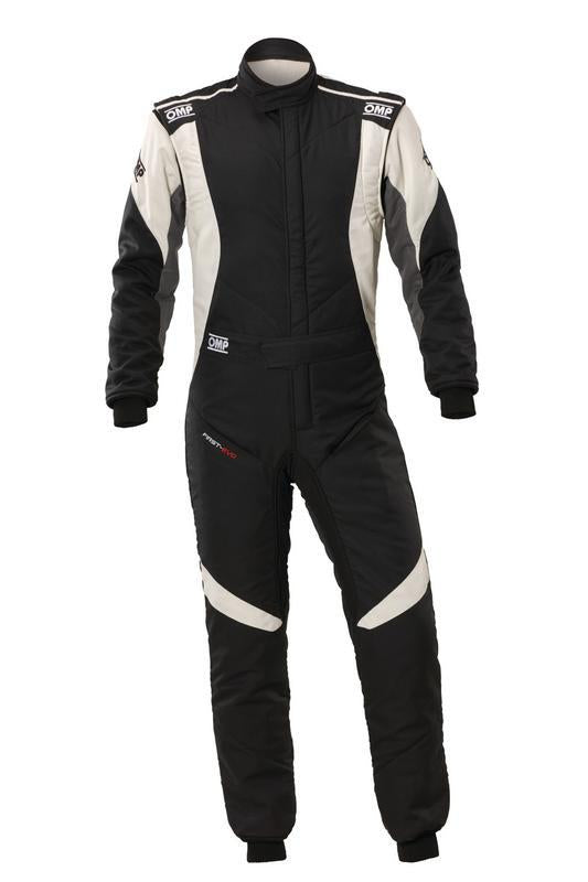 OMP FIRST EVO OVERALL my2025 FIA 8856-2018/SFI ANTHRACITE / FLUO YELLOW SZ 44