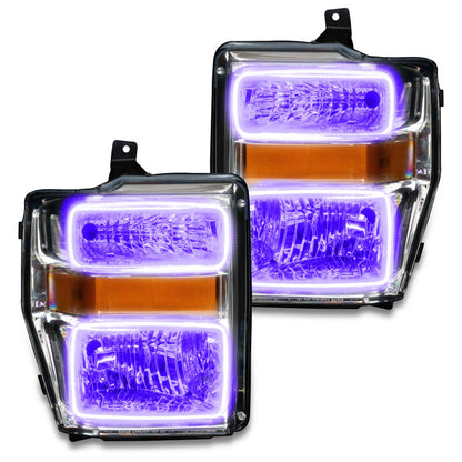 Oracle 08-10 Ford F250 Pre-Assembled Halo Headlights Chrome Housing- w/Simple Controller