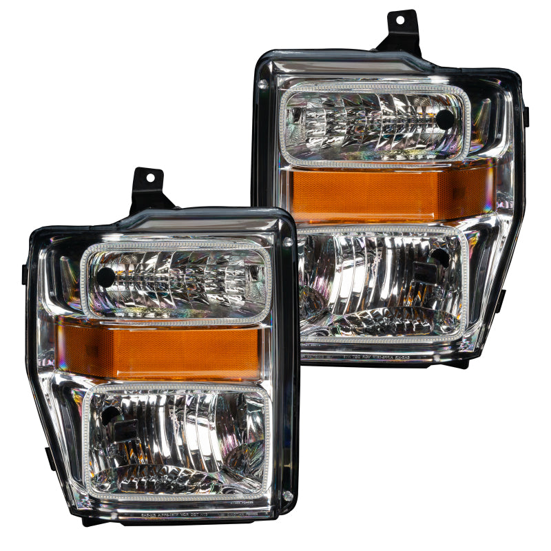 Oracle 08-10 Ford F250/350 Pre-Assembled Halo Headlights- Chrome Housing - w/o Controller