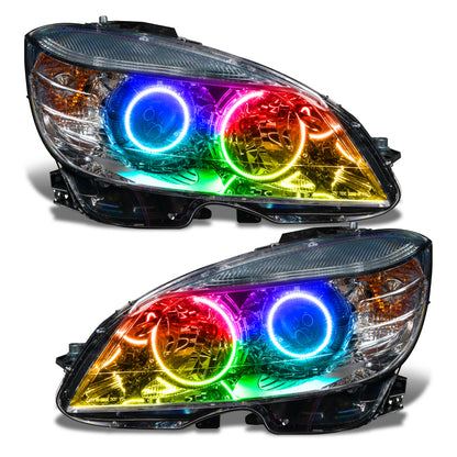 Oracle 08-11 Mercedes Benz C-Class Pre-Assembled Headlights Chrome Housing w/o Controller