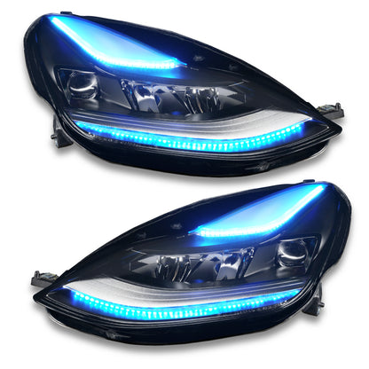 Oracle 2021+ Tesla Model 3 Dynamic ColorSHIFT Headlight DRL Upgrade Kit