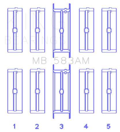 King Engine Bearings Ford 239/256/272/292 Crankshaft Main Bearing Set