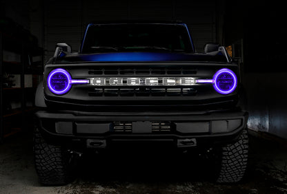 Oracle 21-22 Ford Bronco Headlight Halo Kit w/DRL Bar - Base Headlights -w/2.0 Controller
