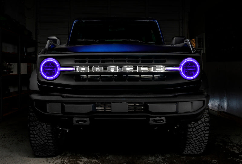 Oracle 21-22 Ford Bronco Headlight Halo Kit w/DRL Bar - Base Headlights -w/BC1 Controller