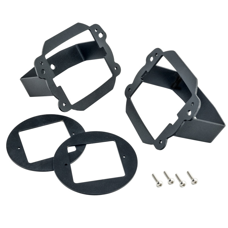 Oracle Jeep JK Fog Light to Cube Light Conversion Mount Brackets (Pair) w/ Bezel