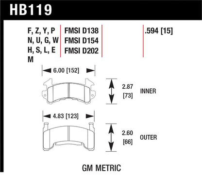 Hawk 78-87 Buick Regal DTC-60 Front Brake Pads