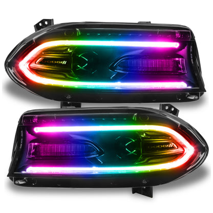 Oracle 15-21 Dodge Charger RGB+W DRL Headlight DRL Kit - ColorSHIFT w/ BC1 Controller