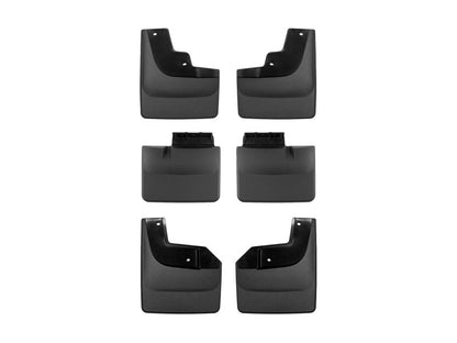 WeatherTech 21-22 Ford F-150 Raptor No Drill MudFlaps (Front + Mid + Rear Set) - Black