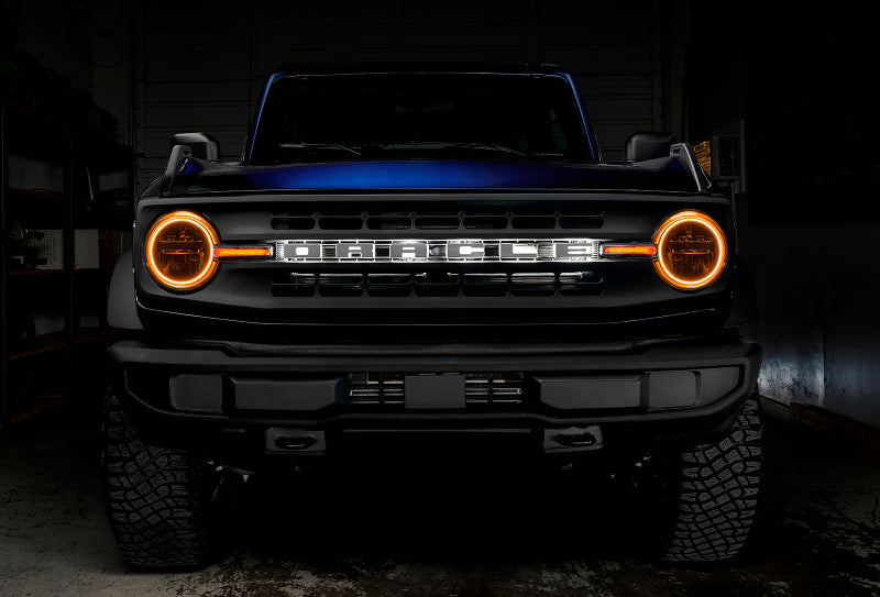 Oracle 21-22 Ford Bronco Headlight Halo Kit w/DRL Bar - Base Headlights -w/2.0 Controller