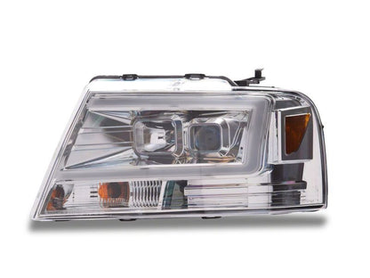 Raxiom 04-08 Ford F-150 Axial Series Projector Headlights- Chrome Housing- Clear Lens