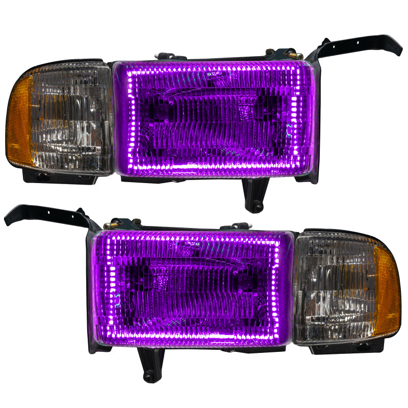 Oracle 94-02 Dodge Ram Pre-Assembled Halo Headlights - ColorSHIFT