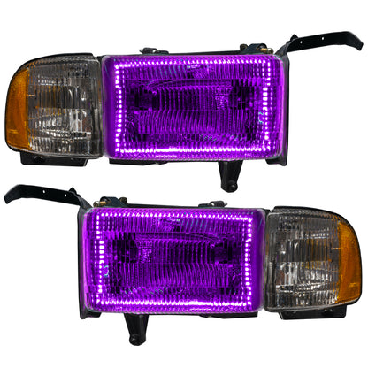 Oracle 94-02 Dodge Ram Pre-Assembled Halo Headlights - ColorSHIFT