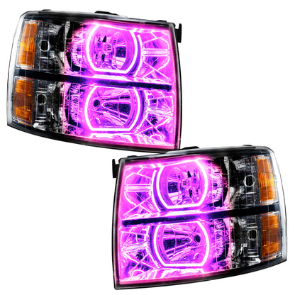 Oracle 07-13 Chevy Silverado SMD HL - Blk - Square Style - ColorSHIFT w/ 2.0 Controller