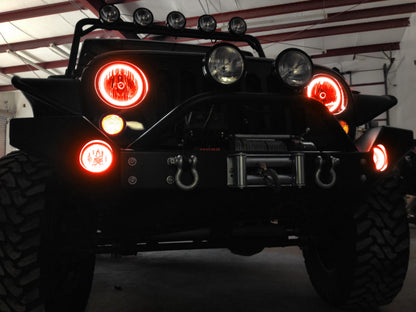 Oracle Jeep Wrangler JK 07-17 LED Waterproof Halo Kit - ColorSHIFT w/ BC1 Controller