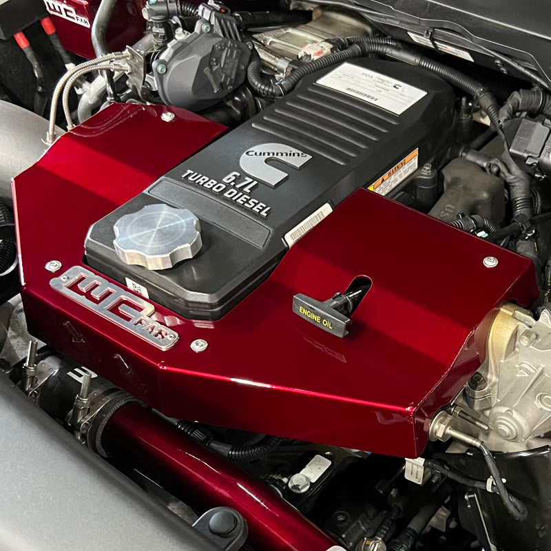 Wehrli 10-23 Cummins Fabricated Aluminum Engine Cover - Candy Red