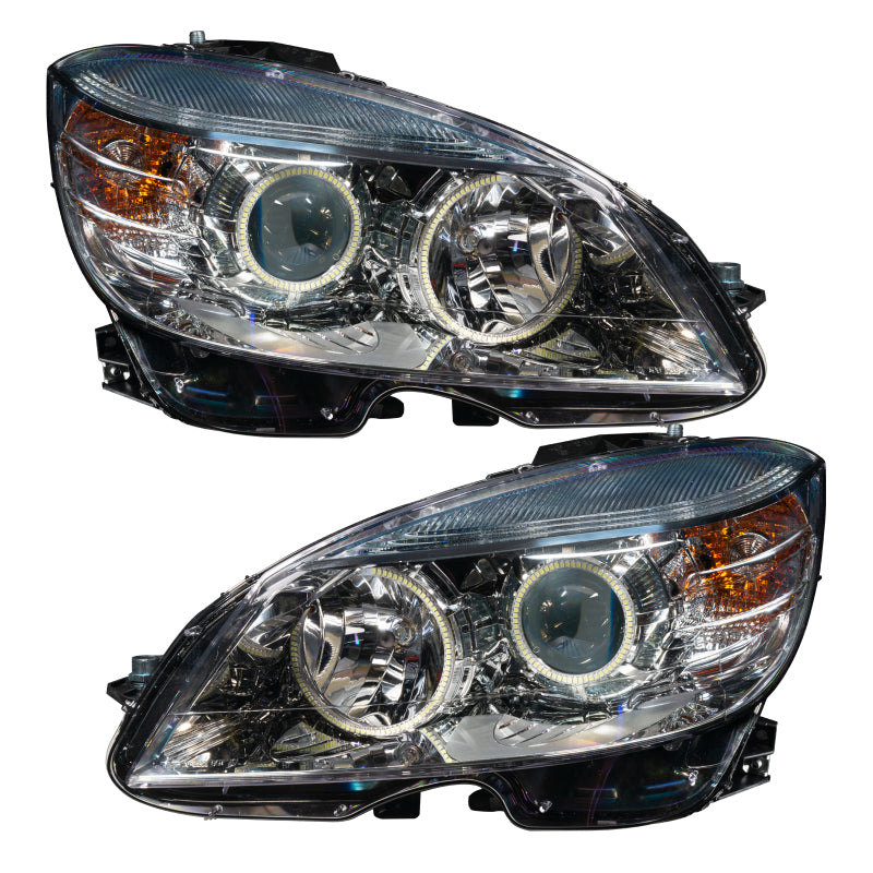 Oracle 08-11 Mercedes Benz C-Class Pre-Assembled Headlights Chrome - w/ Simple Controller