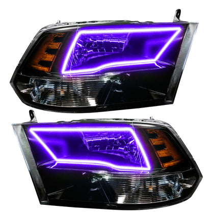 Oracle 09-17 RAM 1500 Quad Pre-Assembled Headlights Blk Housing - w/ Simple Controller