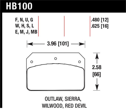 Hawk Wilwood Dynalite Caliper Blue 9012 Brake Pads
