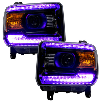 Oracle 14-15 GMC Sierra Headlight DRL Upgrade Kit - ColorSHIFT w/ 2.0 Controller