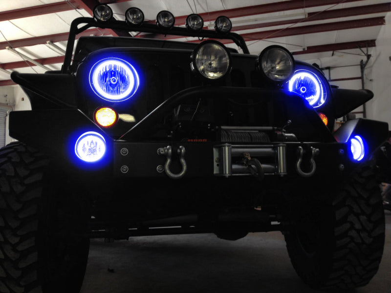 Oracle Jeep Wrangler JK 07-17 LED Waterproof Halo Kit - ColorSHIFT w/ Simple Controller