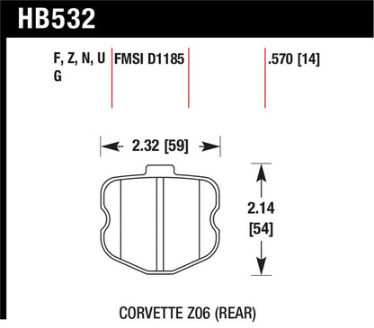 Hawk 10-12 Chevy Corvette Grand Sport / 06-12 Corvette Z06 Rear DTC-70 Race Brake Pads