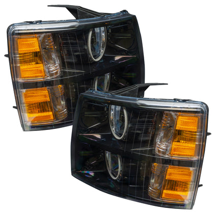 Oracle 07-13 Chevy Silverado SMD HL - Blk - Round Style - ColorSHIFT w/ BC1 Controller