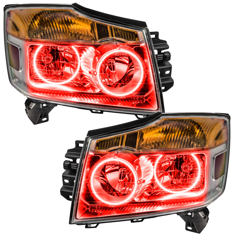 Oracle Lighting 08-15 Nissan Armada Pre-Assembled LED Halo Headlights -Red