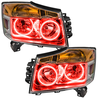 Oracle Lighting 08-15 Nissan Armada Pre-Assembled LED Halo Headlights -Red