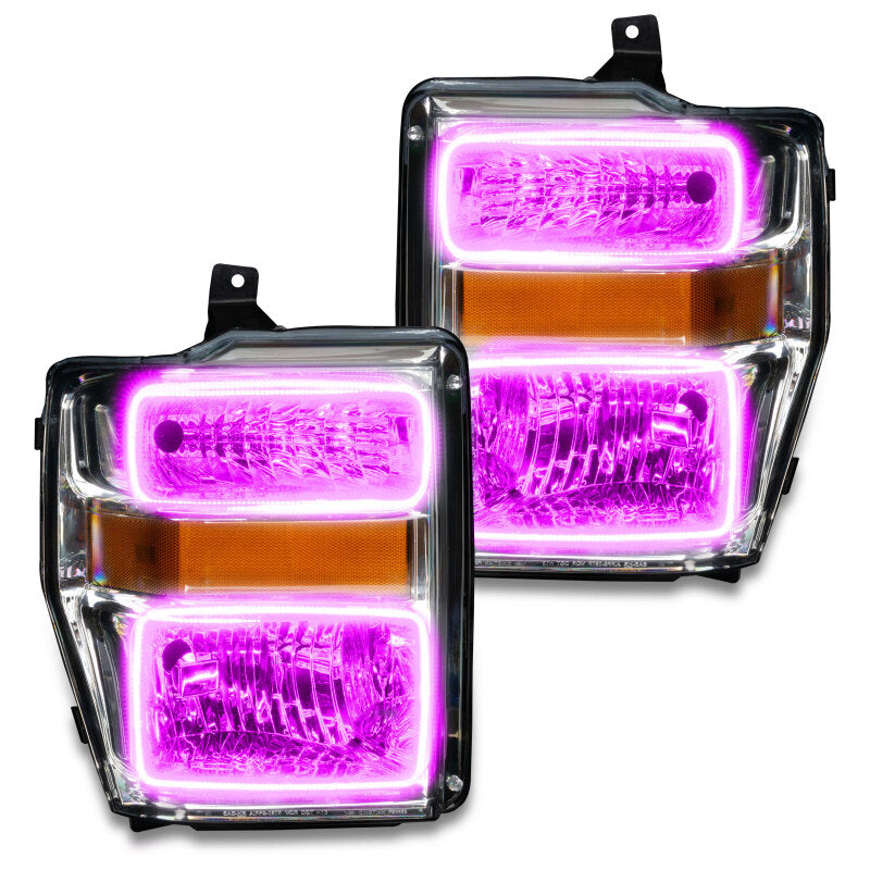 Oracle 08-10 Ford F250/350 Pre-Assembled Halo Headlights- Chrome Housing - w/o Controller