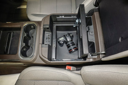 Tuffy Console Safe W/ Keyed Lock For Chevrolet Silverado And Gmc Sierra W/ Flow Thru Console