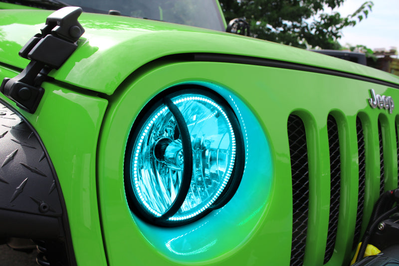 Oracle Jeep Wrangler JK 07-17 LED Waterproof Halo Kit - ColorSHIFT w/ Simple Controller