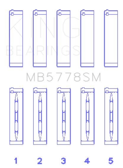 King Engine Bearings Audi/VW 1.8/2.0 TSI/TFSI (Size 0.25 Oversized) Main Bearing Set