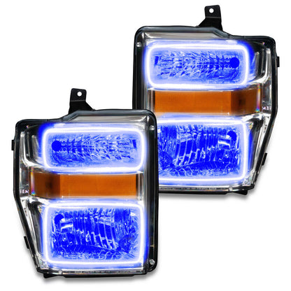 Oracle 08-10 Ford F250 Pre-Assembled Halo Headlights - Chrome Housing - w/ 2.0 Controller
