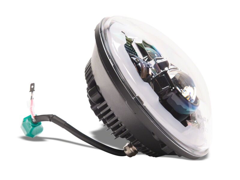 Raxiom 07-18 Jeep Wrangler Axial Series 7-Inch LED Headlights w DRL/ Black Housing - Clear Lens