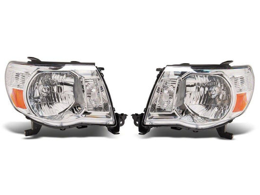 Raxiom 05-11 Toyota Tacoma Axial Series OE Replacement Headlights- Chrome Housing- Clear Lens