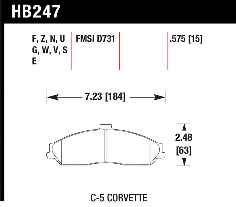 Hawk 97-13 Chevy Corvette Base/Z51 DTC-50 Front Brake Pads