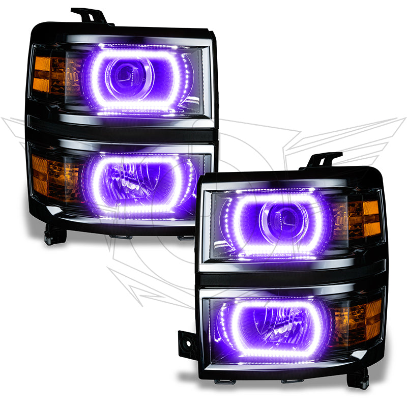 Oracle Chevy Silverado 14-15 Halo Kit Projector Style - ColorSHIFT w/ Simple Controller