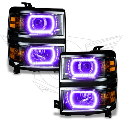 Oracle Chevy Silverado 14-15 Halo Kit Projector Style - ColorSHIFT w/ Simple Controller