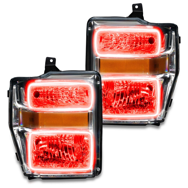 Oracle 08-10 Ford F250/350 Pre-Assembled Halo Headlights- Chrome Housing - w/o Controller