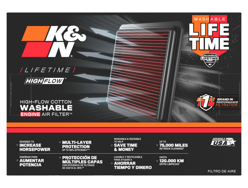K&N 98-04 Ford Focus / 02-04 Focus SVT Drop In Air Filter