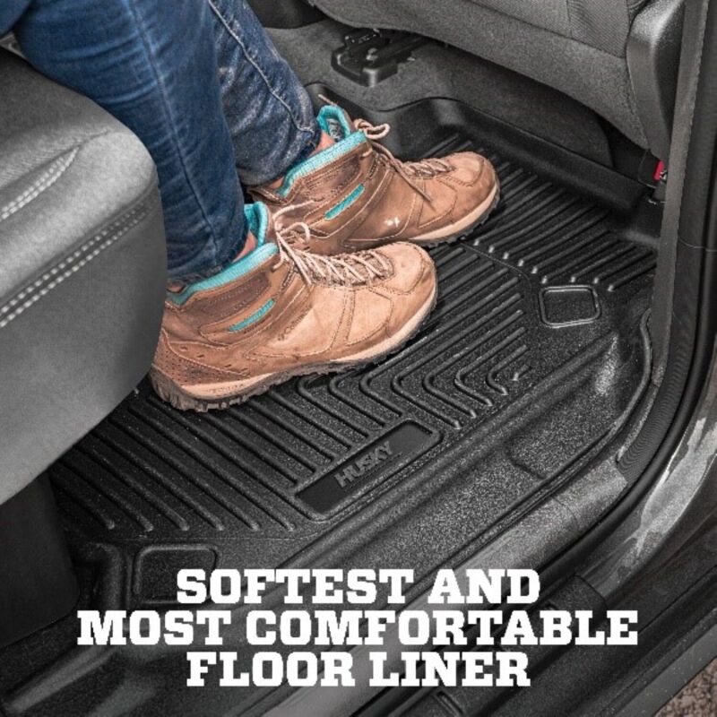 Husky Liners 14-15 Chevy Silverado Double Cab X-Act Contour Black 2nd Row Floor Liners