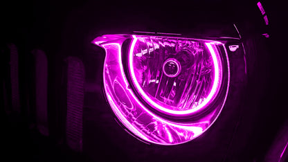 Oracle Jeep Wrangler JK 07-17 LED Waterproof Halo Kit - ColorSHIFT w/ 2.0 Controller