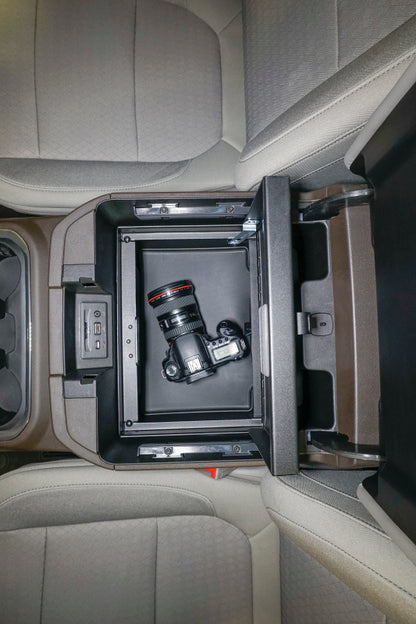 Tuffy Console Safe W/ Keyed Lock For Chevrolet Silverado And Gmc Sierra W/ Flow Thru Console